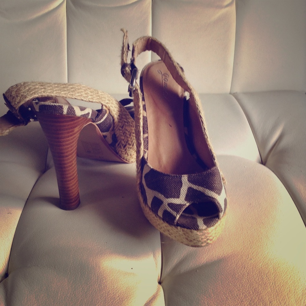 Brown and cream heels